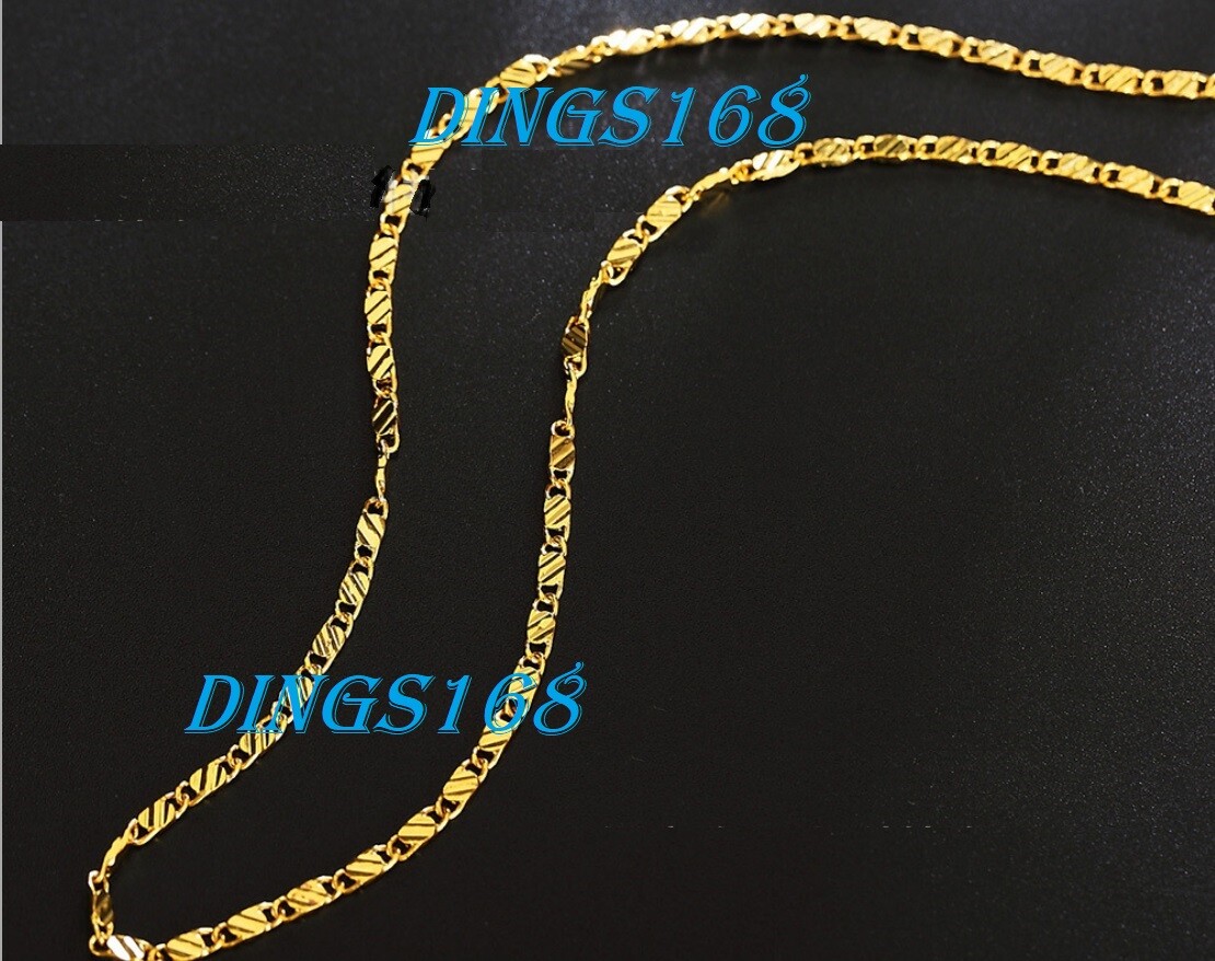 Genuine 18K Gold Filled Tarnish-Resistant 2.2mm 20 inch Flat Necklace Chain S038