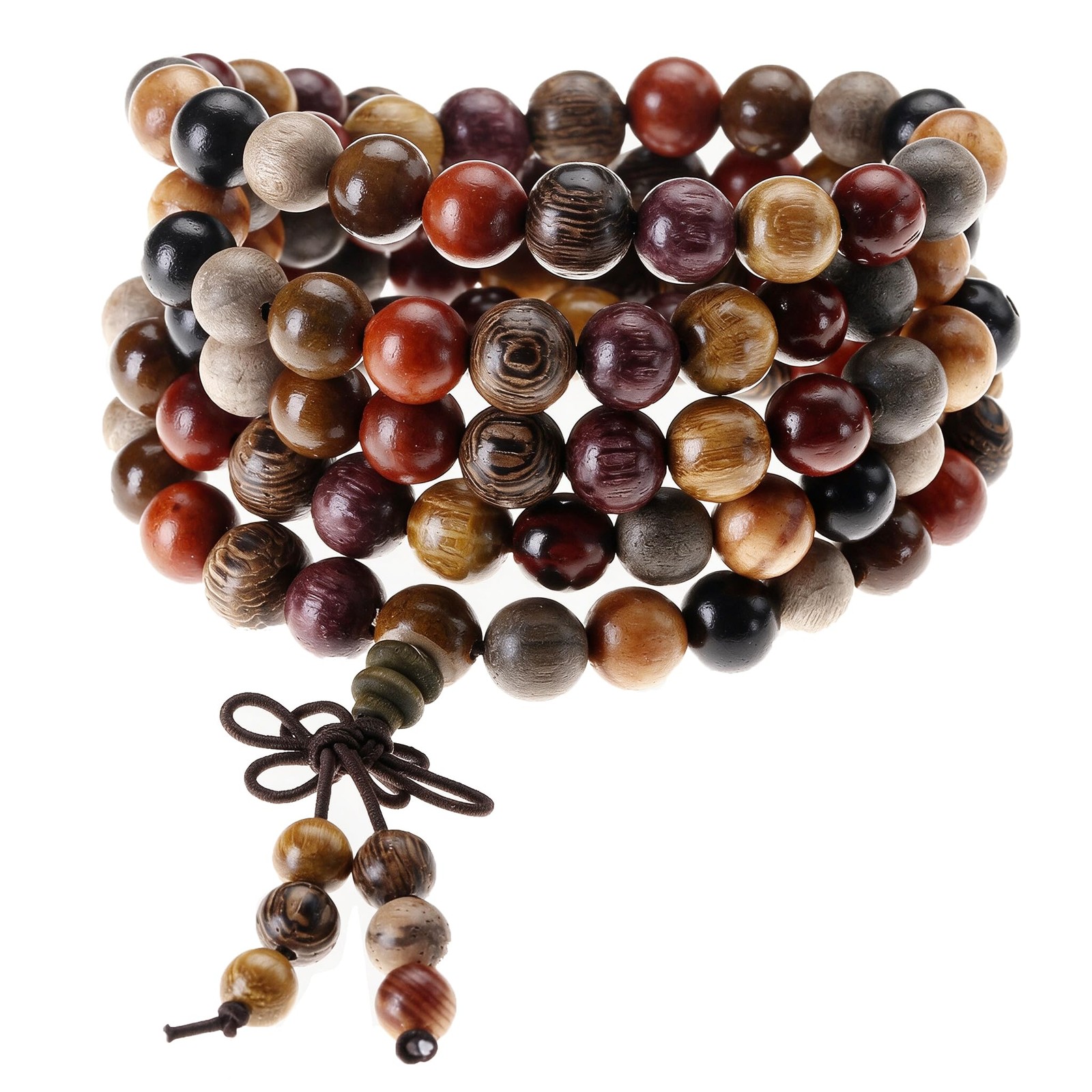 Unisex 108 Natural Wood 6mm 8mm Beads Bracelet Buddhist Rosary Mala Necklace(…