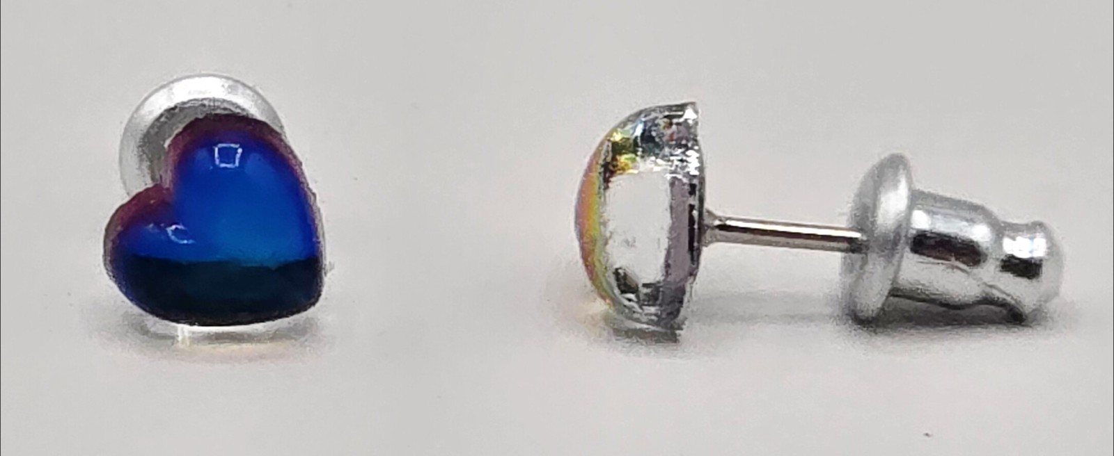 Blue Crystal Smooth Heart Stud Earrings 6mm Made with Swarovski Elements