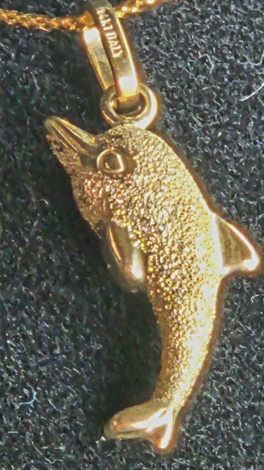 14KT Italian Gold Tone Dolphin Charm Pendant
