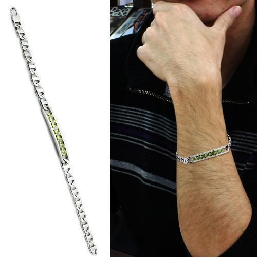 TK570 – High polished (no plating) Stainless Steel Bracelet with AAA Grade CZ in