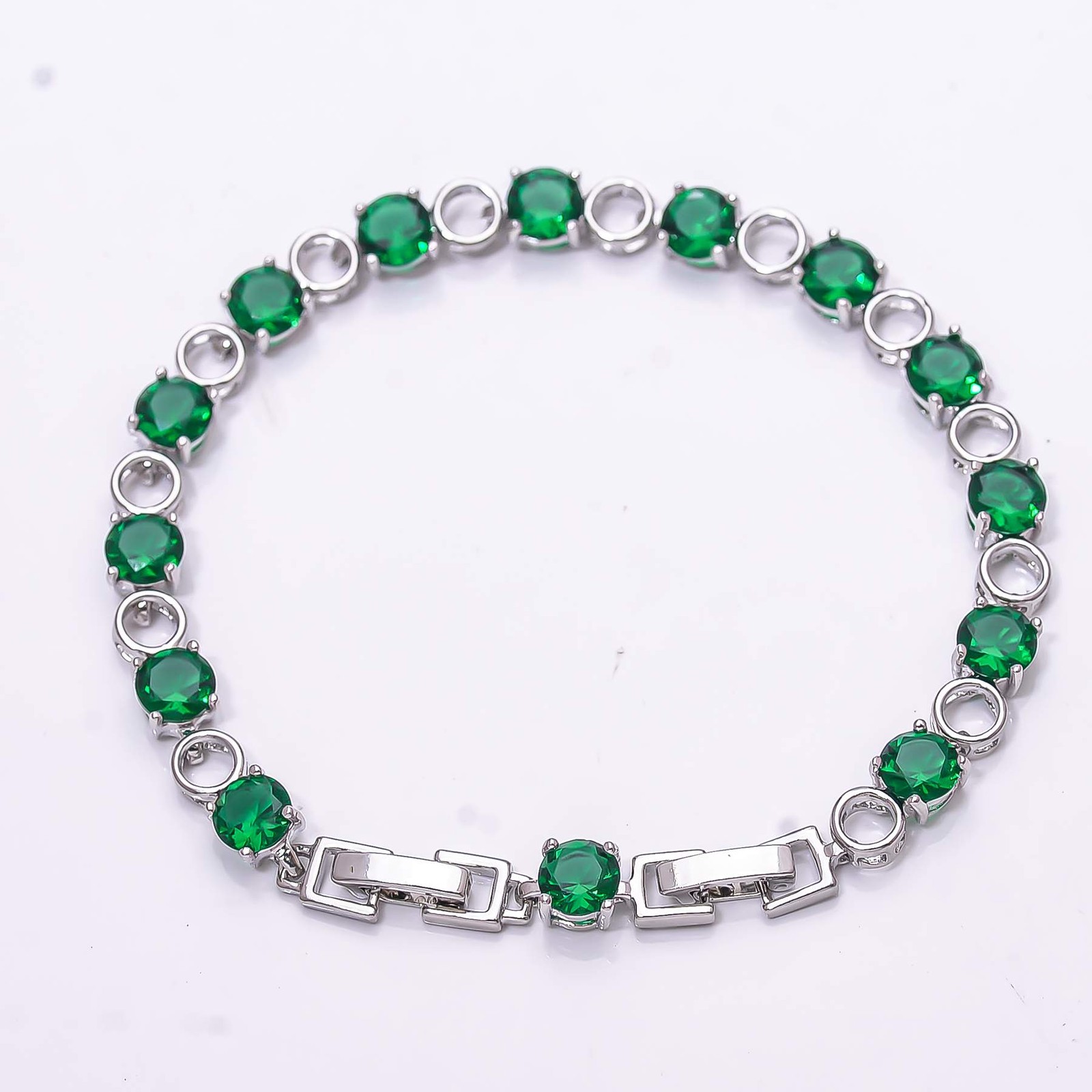 Tsavorite 925 Sterling Silver Tennis Bracelet 7.99″, Christmas Gift B68721