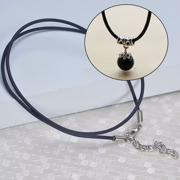 25 Black Faux Suede Cord String Necklace Lobster Clasp 17″ Fit DIY Pendant