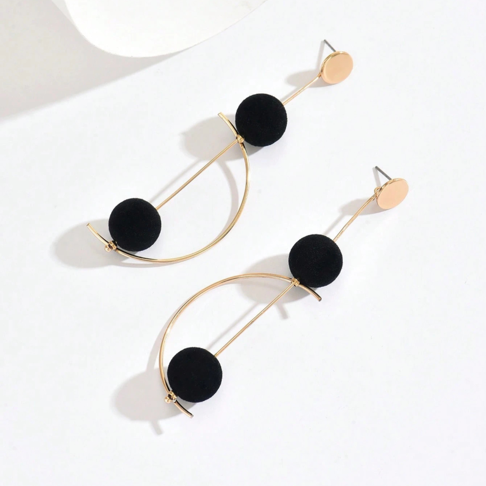 Boho Long Drop Earrings Rotatable Geometric Ball Pendant Retro Jewelry for Women