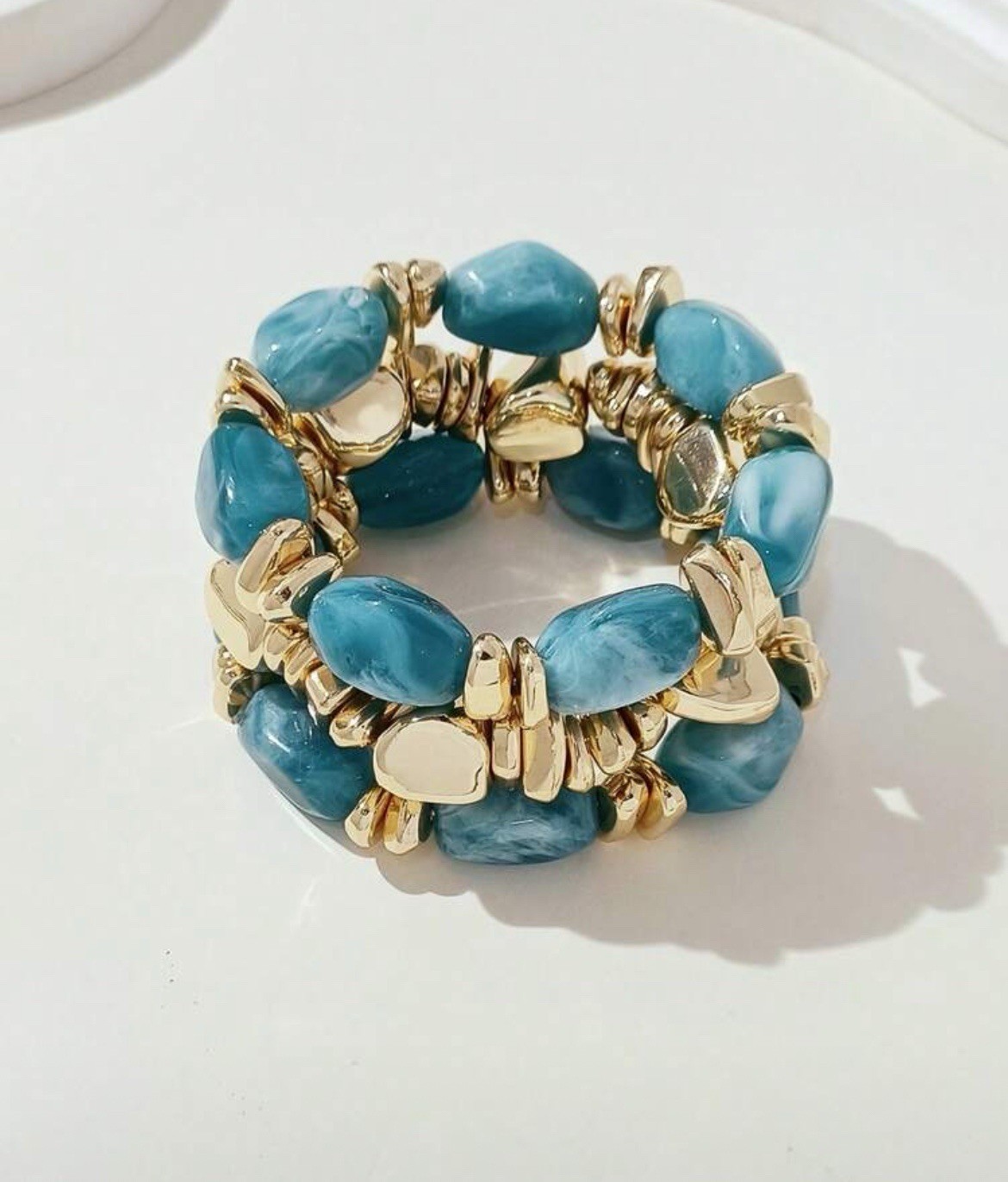 Set Of 3 Gold Tone Metal Bangle Bracelet Set Layered Women Bangles Bracelets
