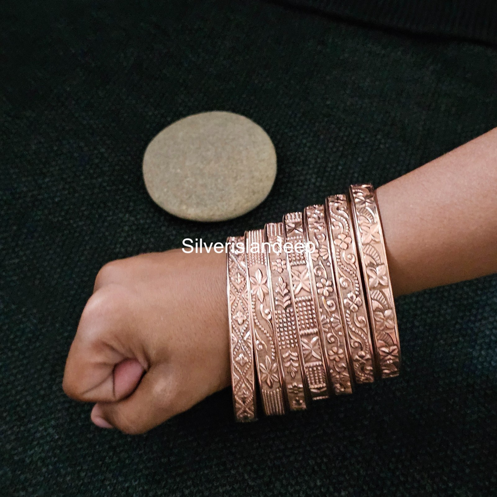 Pure Copper Bangles Set Of 7 Bangles Statement Bangles For Women Jewelry NABAA-5