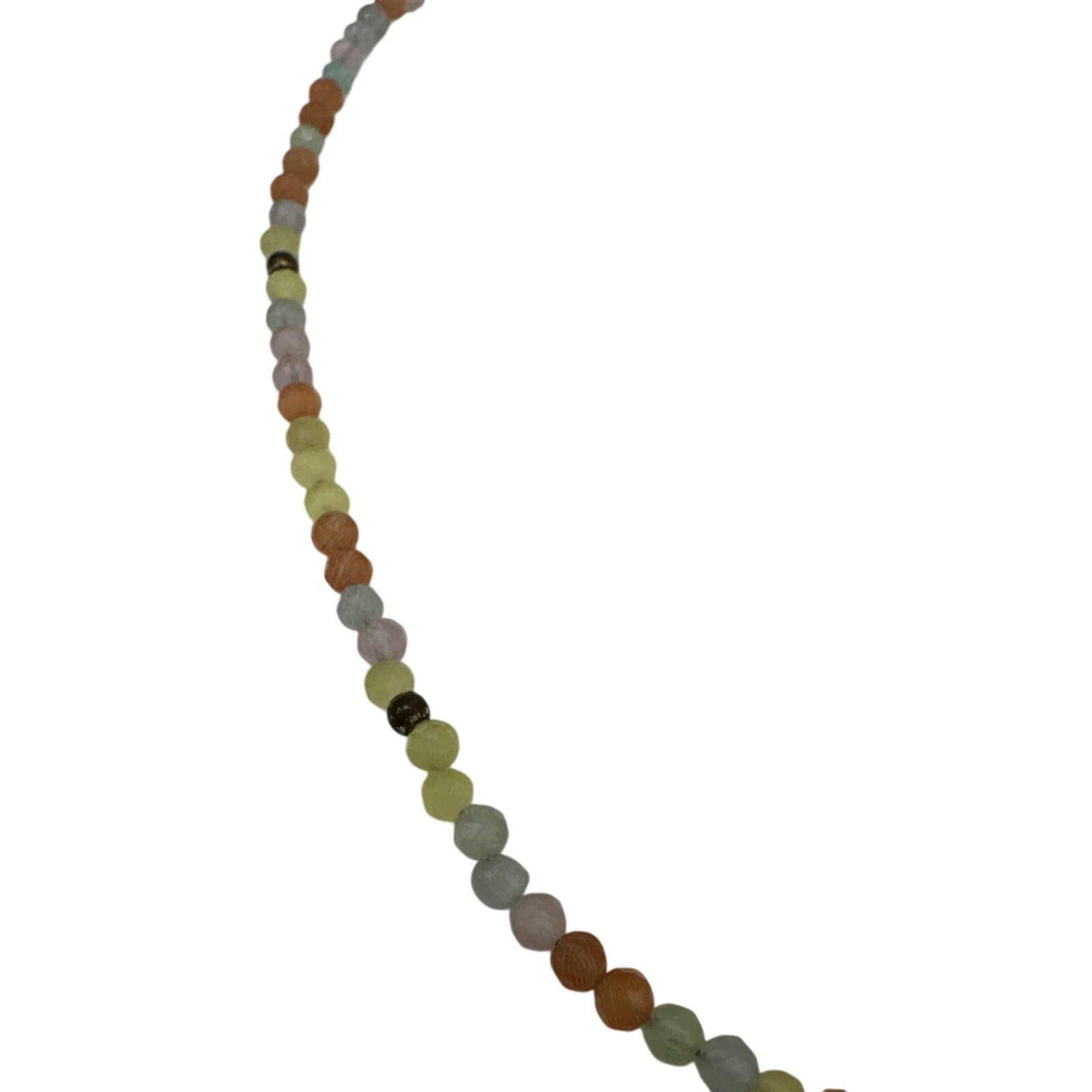 Beaded Choker Necklace Rhinestone Eye Pendant Boho15″ Colorful Hippie Dainty