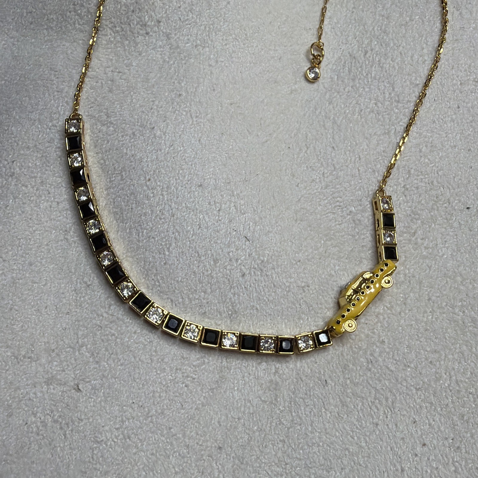 Authentic Kate Spade Hit the City Taxi Cubic Zirconia Tennis Necklace NWT