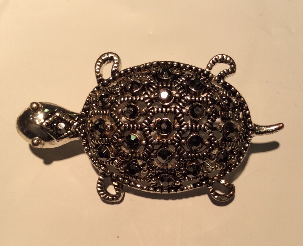 Turtle Broche Pin Real Marcasite (item 318)