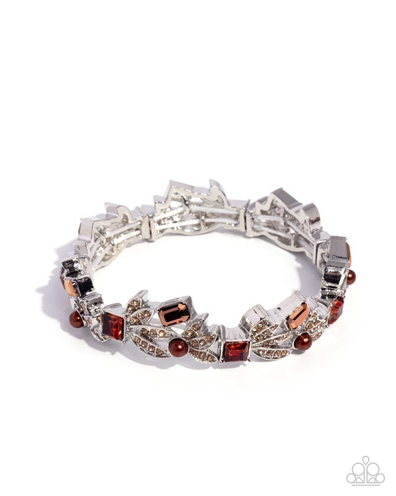 Paparazzi Mind-Blowing Moment – Brown – Pearls – Topaz Rhinestones – Gems – Str.