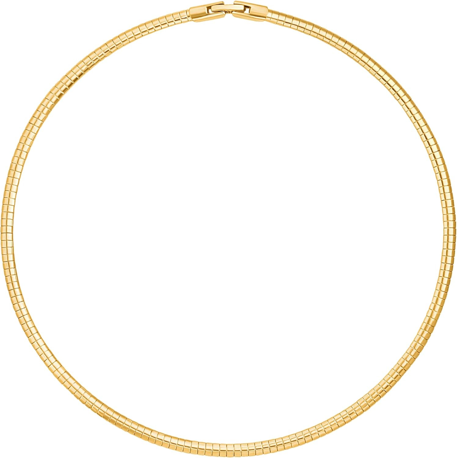 18K Gold Plated Cuff Choker Necklace for Women Chunky Wire Chain Collar Jewelry