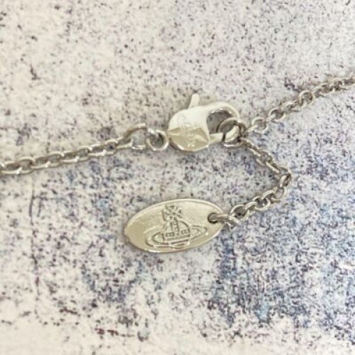 Vivienne Westwood Tiny ORB Rhinestone Necklace Silver Pendant Outlet authentic