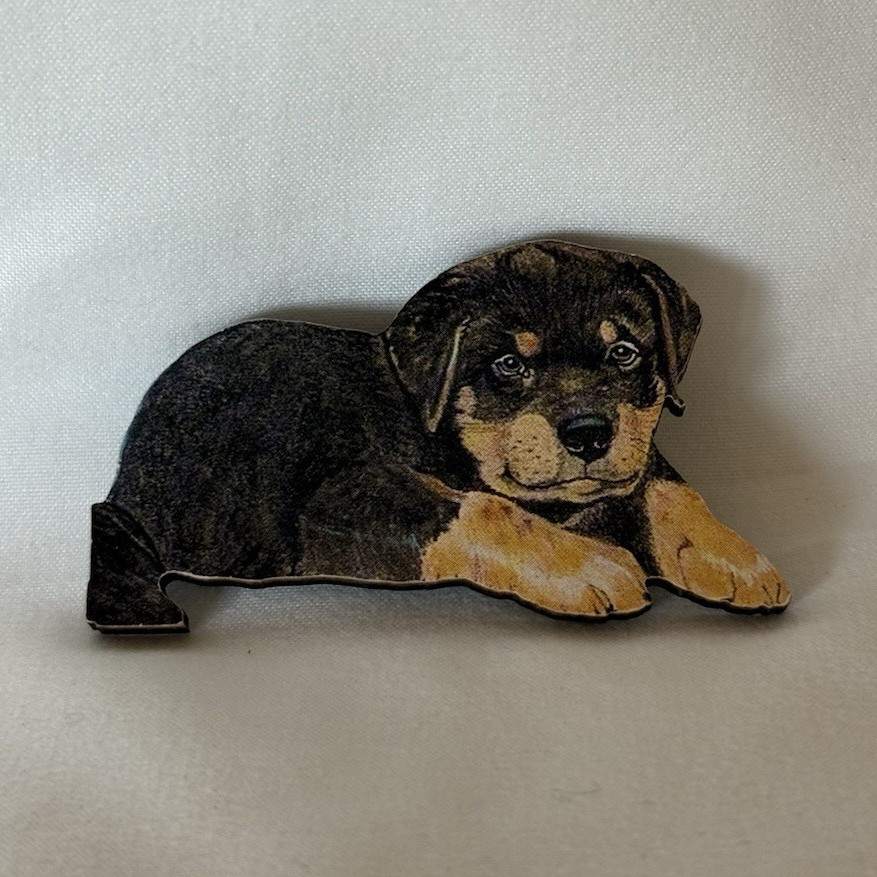 Rottweiler Wood Brooch Pin
