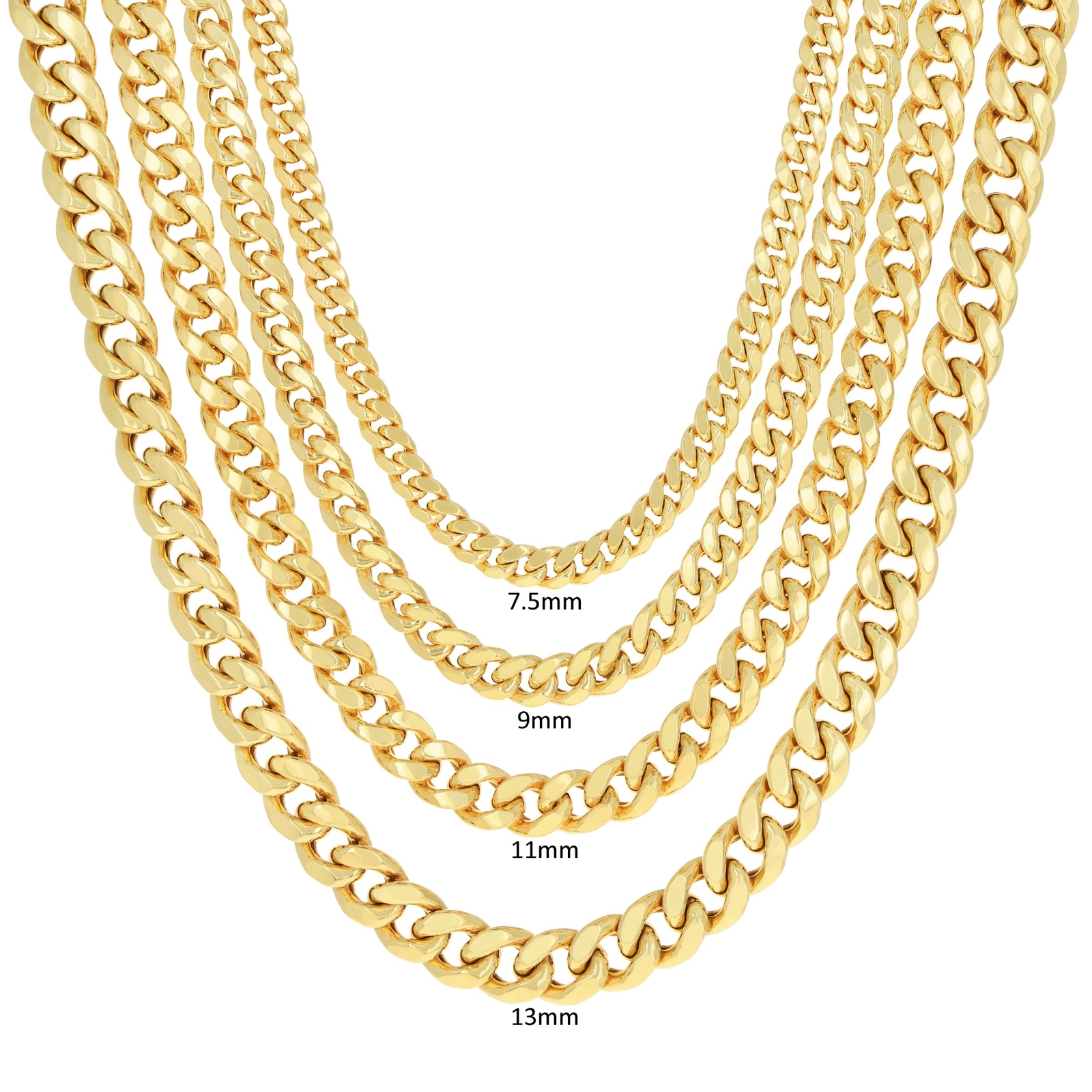 10K Yellow Gold 3mm- 13mm Miami Cuban Link Chain Necklace Mens Womens 16″- 30″