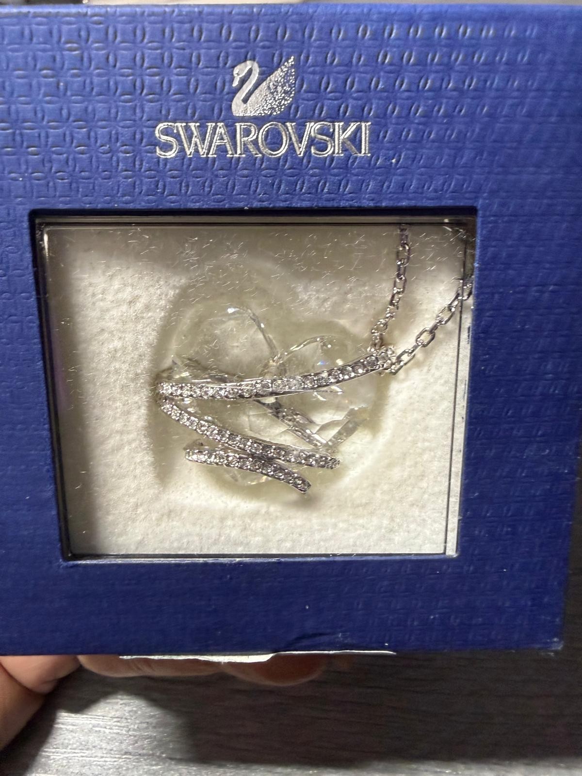 Authentic Swarovski Crystal Heart Pendant Necklace Pavé Crystal Silver Tone