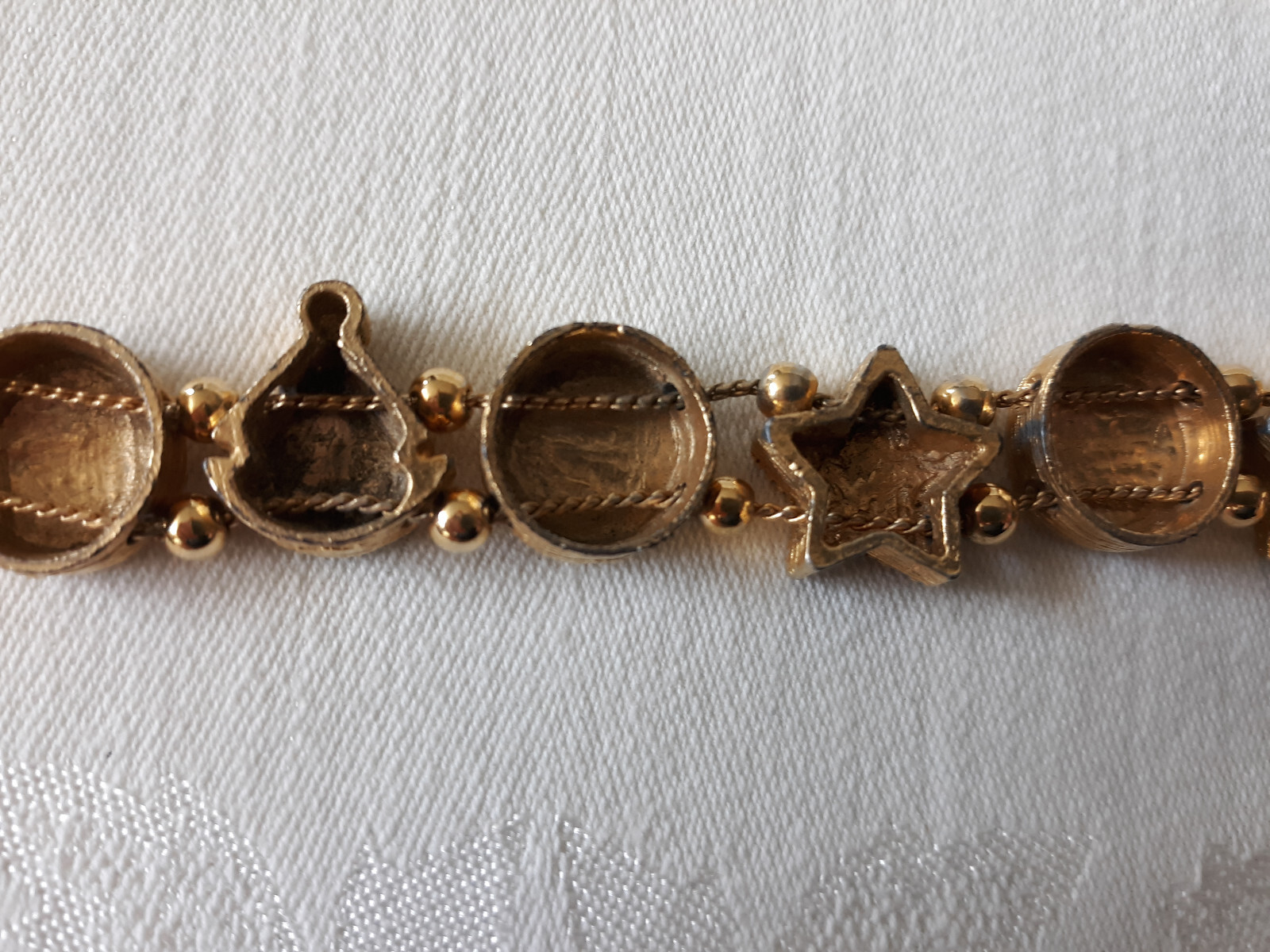 Sailor Bracelet in Goldtone with Red, White and Blue Accents, 7 1/4″