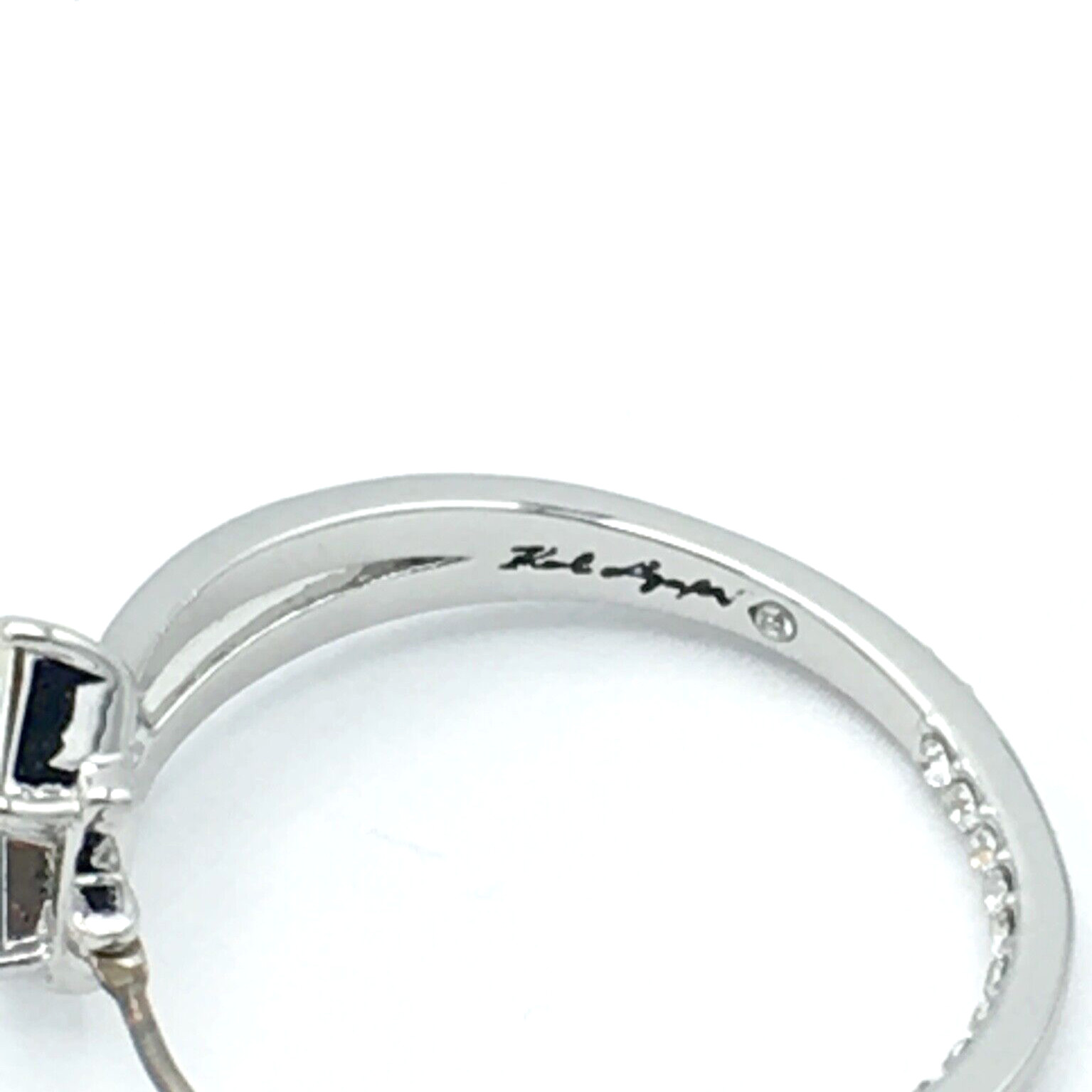 KARL LAGERFELD in & out earrings – NEW 1″ rhinestone hoops silver-tone crystal