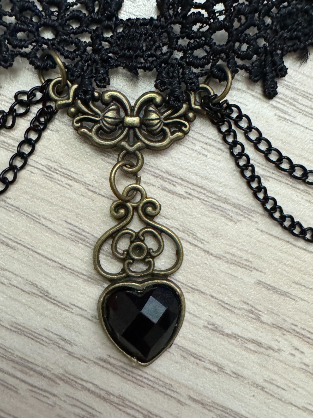 Victorian Gothic Black Lace Choker Necklace