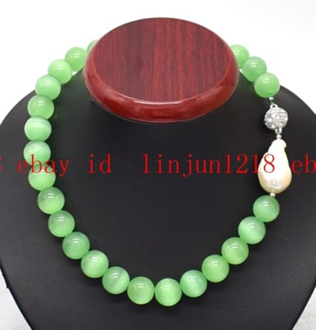 Rare Huge 14mm Amethyst Aquamarine Gemstone White Baroque Pearl Necklace 18 in