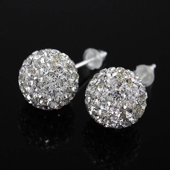 1Pair Czech Crystal Disco Ball Stud Sparkle Earring 4mm 6mm 8mm 10mm