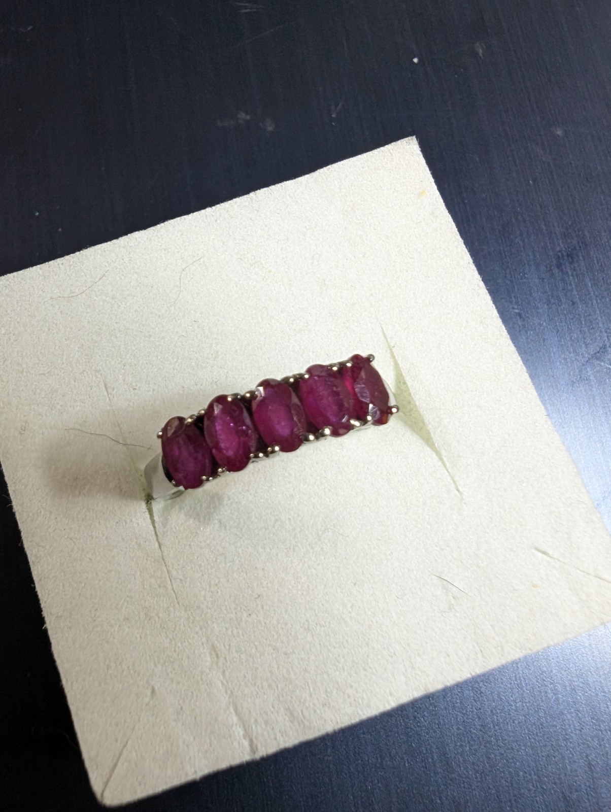 Niassa Ruby 5-5x3mm Stainless Steel size 7 1.75 ctw DAD1163