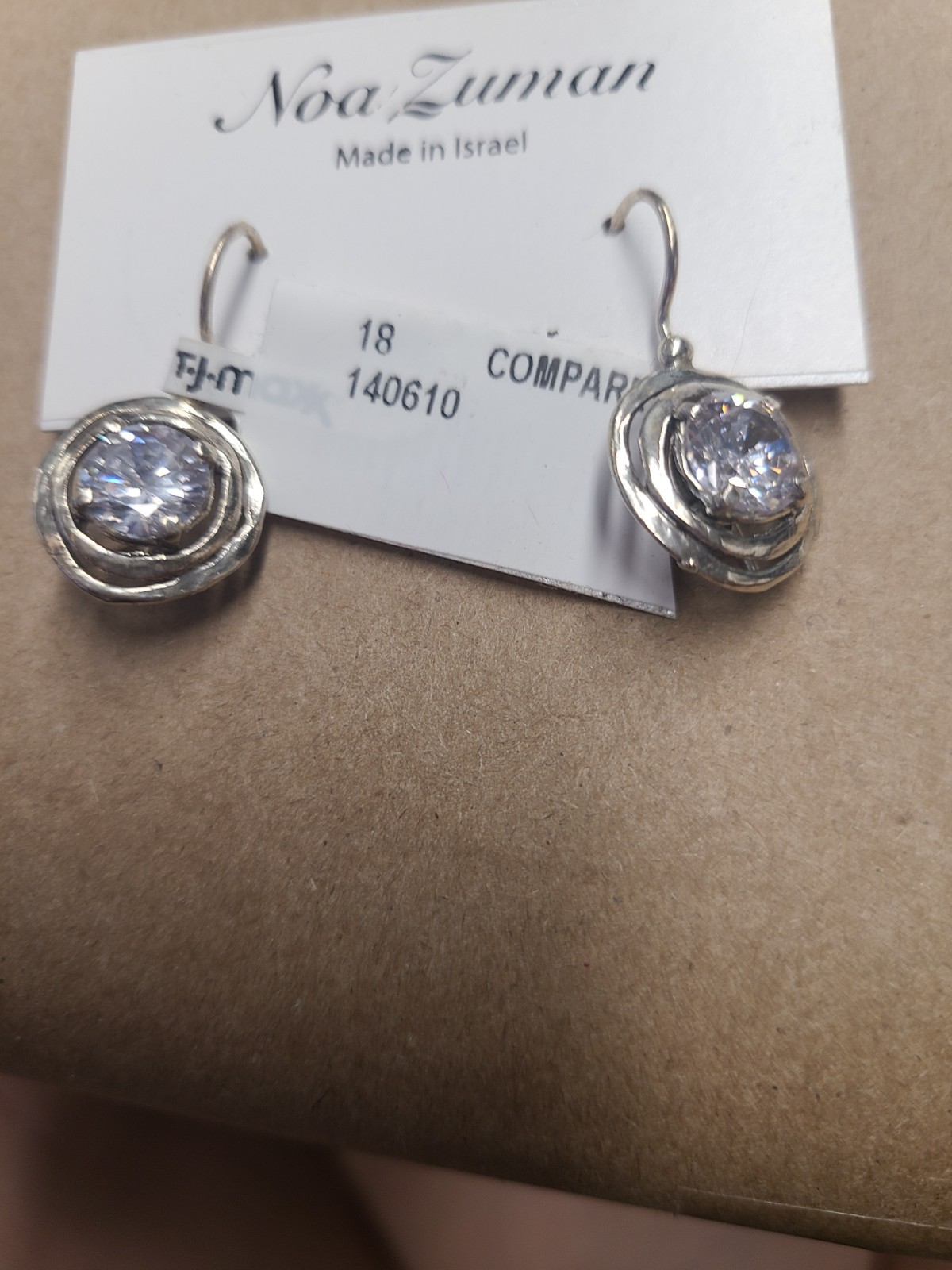 Noa Zuman Sterling Silver Crystal Earrings