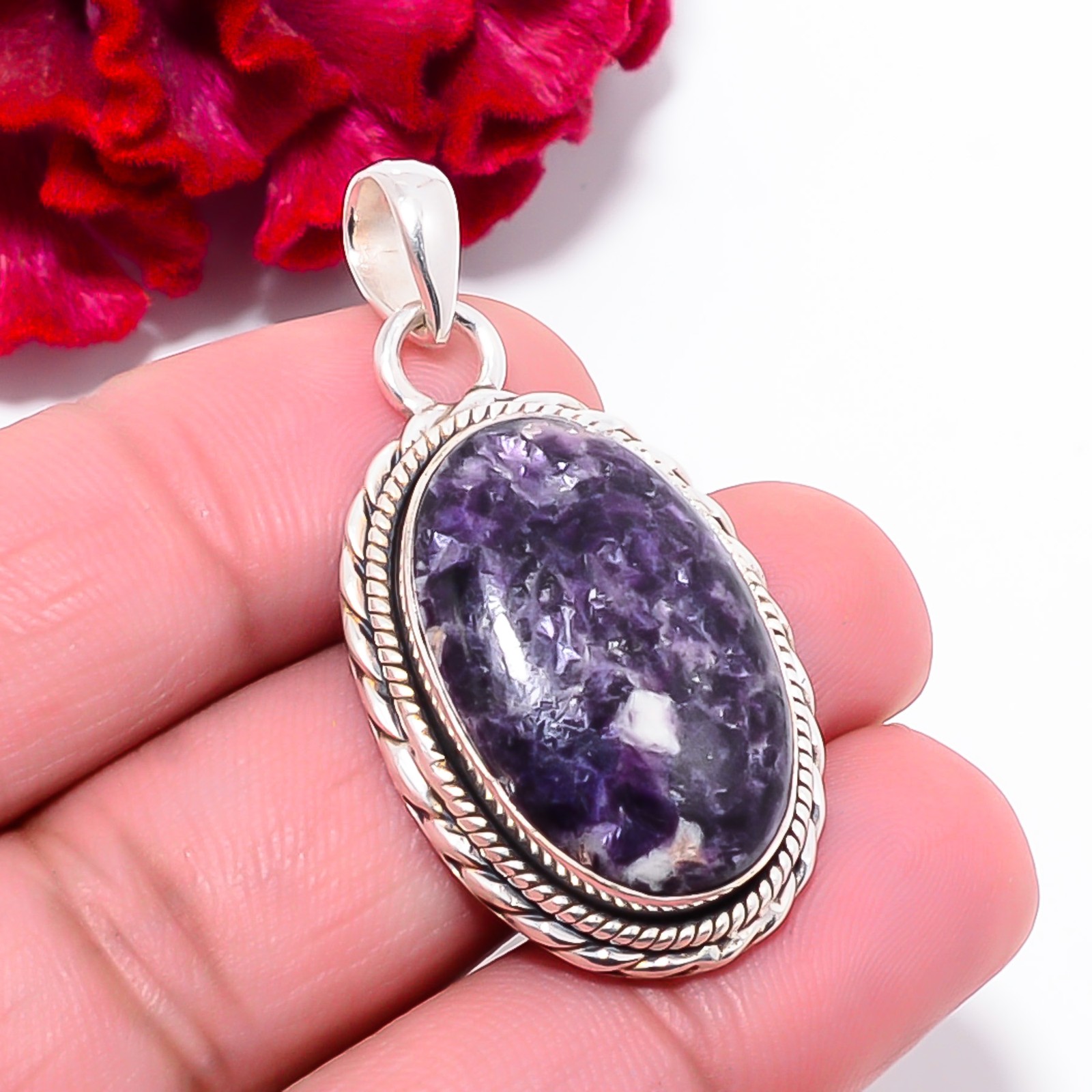 Lepidolite – San Diego Gemstone 925 Sterling Silver Pendant 1.76″ P101943