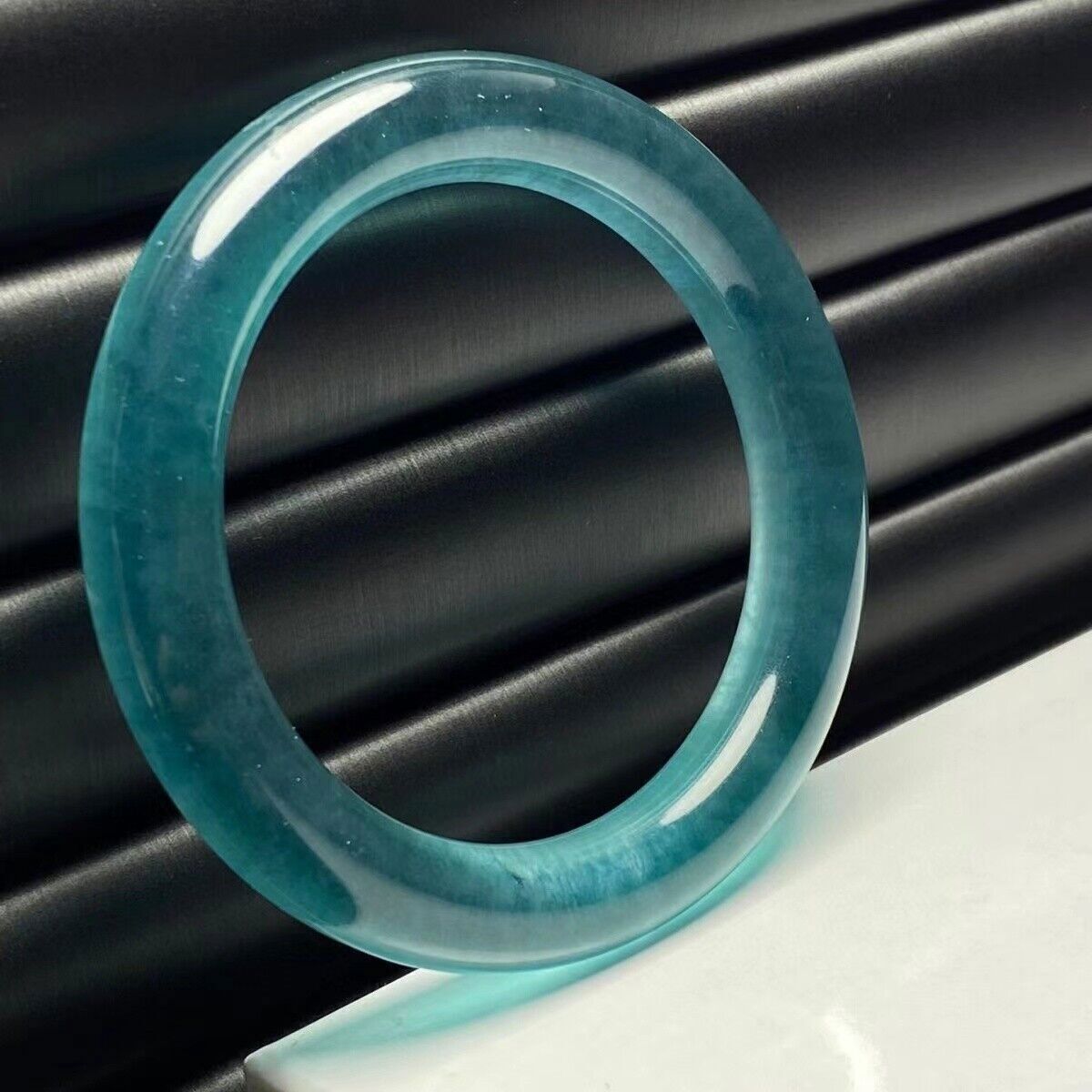 Beautiful Grade AAA Sea blue Lampow Burma jade jadeite bracelet bangle 55-64mm