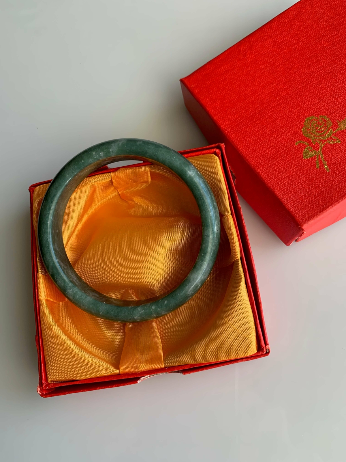 Beautiful Natural Real Chinese Green Jade Bangle Bracelet Emerald Green 59mm