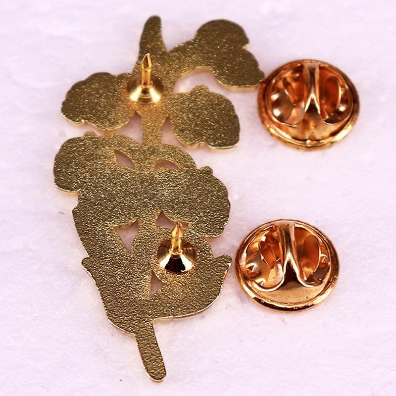 Skull Lily of the Valley Enamel Pin Flower Badge Brooch for Backpacks Coats Hats
