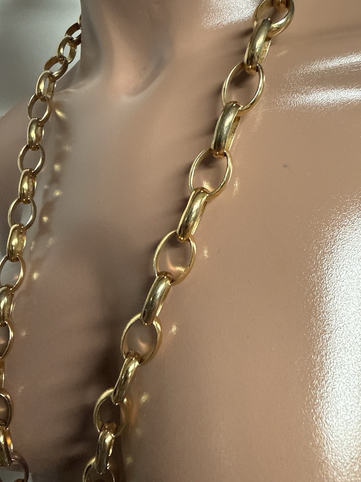 Vtg Chanel Gold Coco CC Logo Chain Necklace