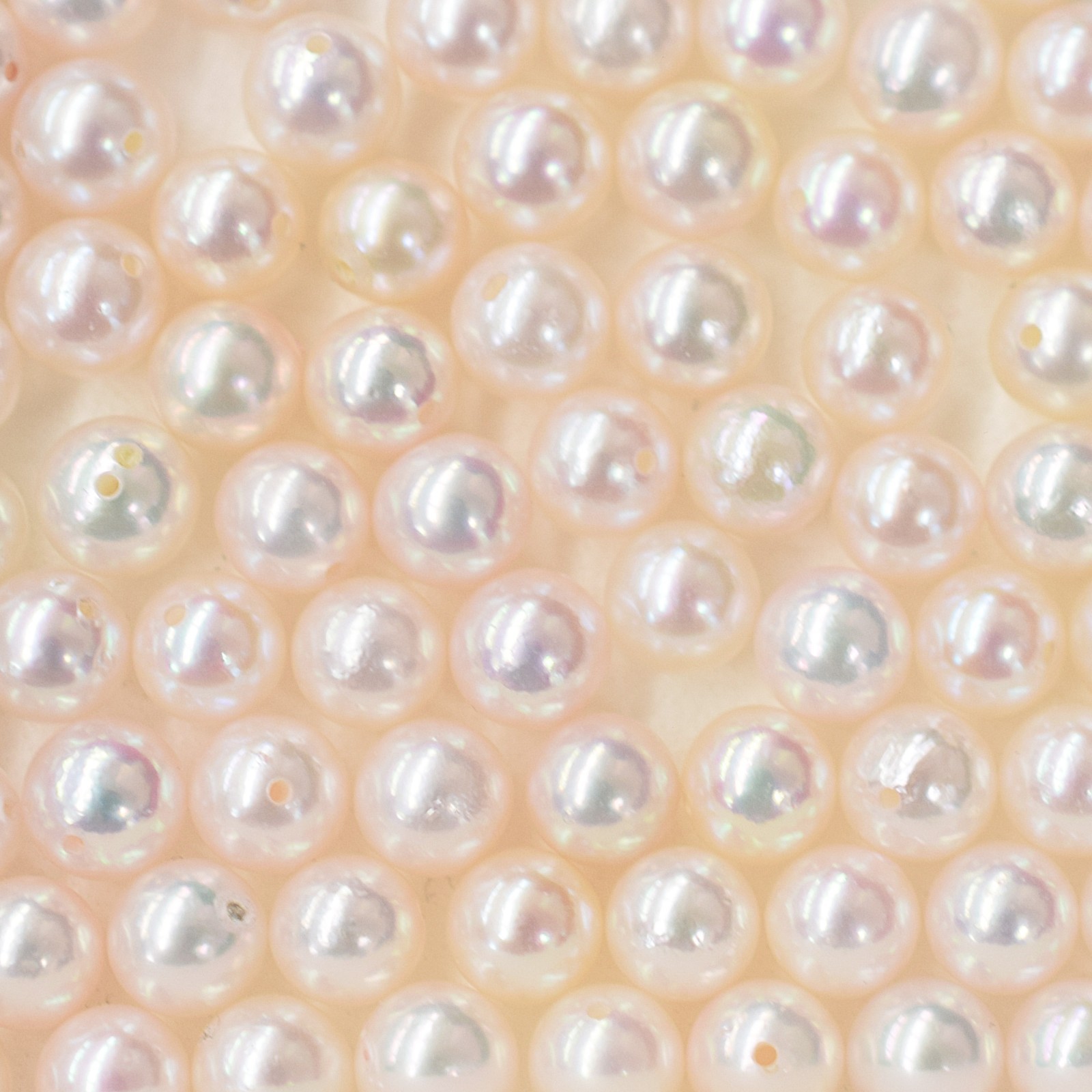 Hanadama rank Akoya pearl White pink 7.5mm – 8.5mm Earring Diamond 0.02ct Japan