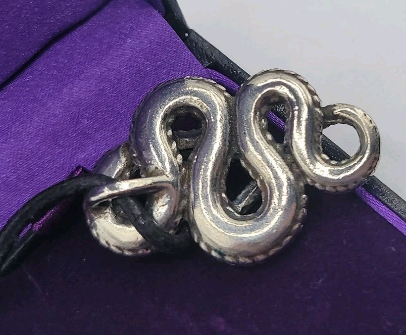 St Justin Pewter Coiled Snake Pendant Necklace Pendant United Kingdom