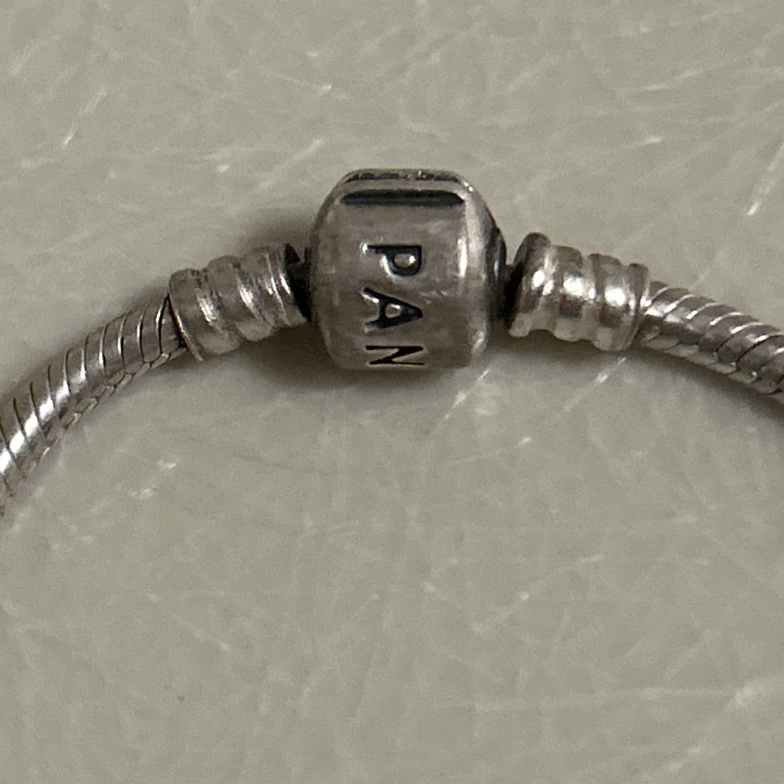 Two Pandora Bracelets 7 Inch Silver and 7 Inch Rope Used