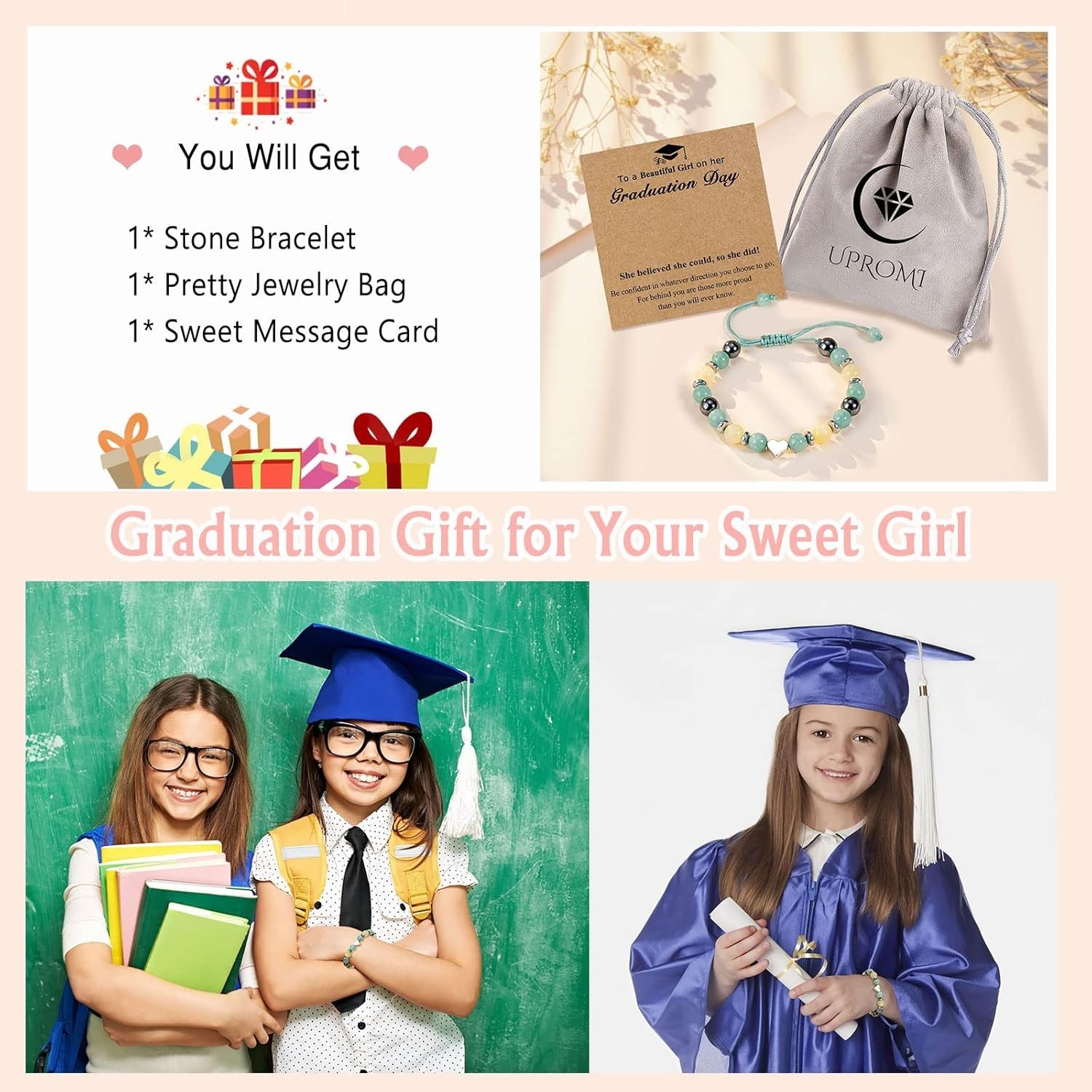 Thoughtful Green Heart Bracelet for Girls – Graduation and Love Reminders