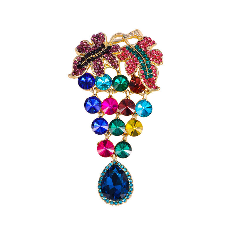 colorful flower shape tassel brooch women’s fashion pin jewelry