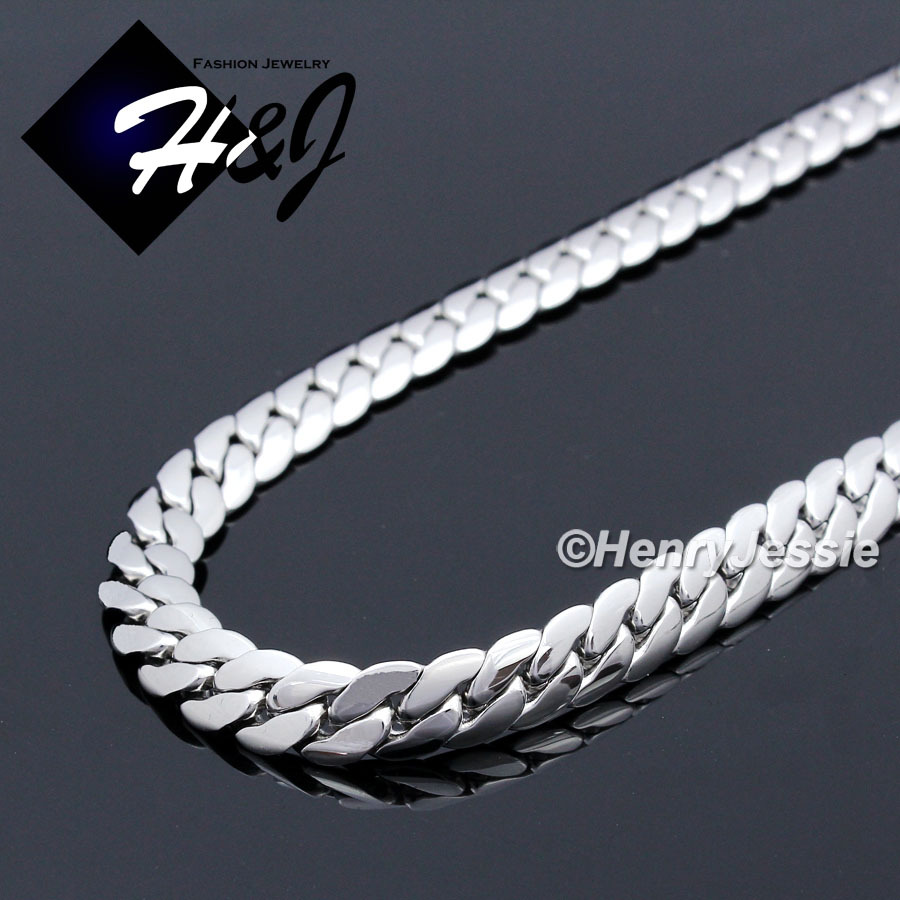 16-40″MEN Stainless Steel 4mm Silver Miami Cuban Curb Link Chain Necklace*N155