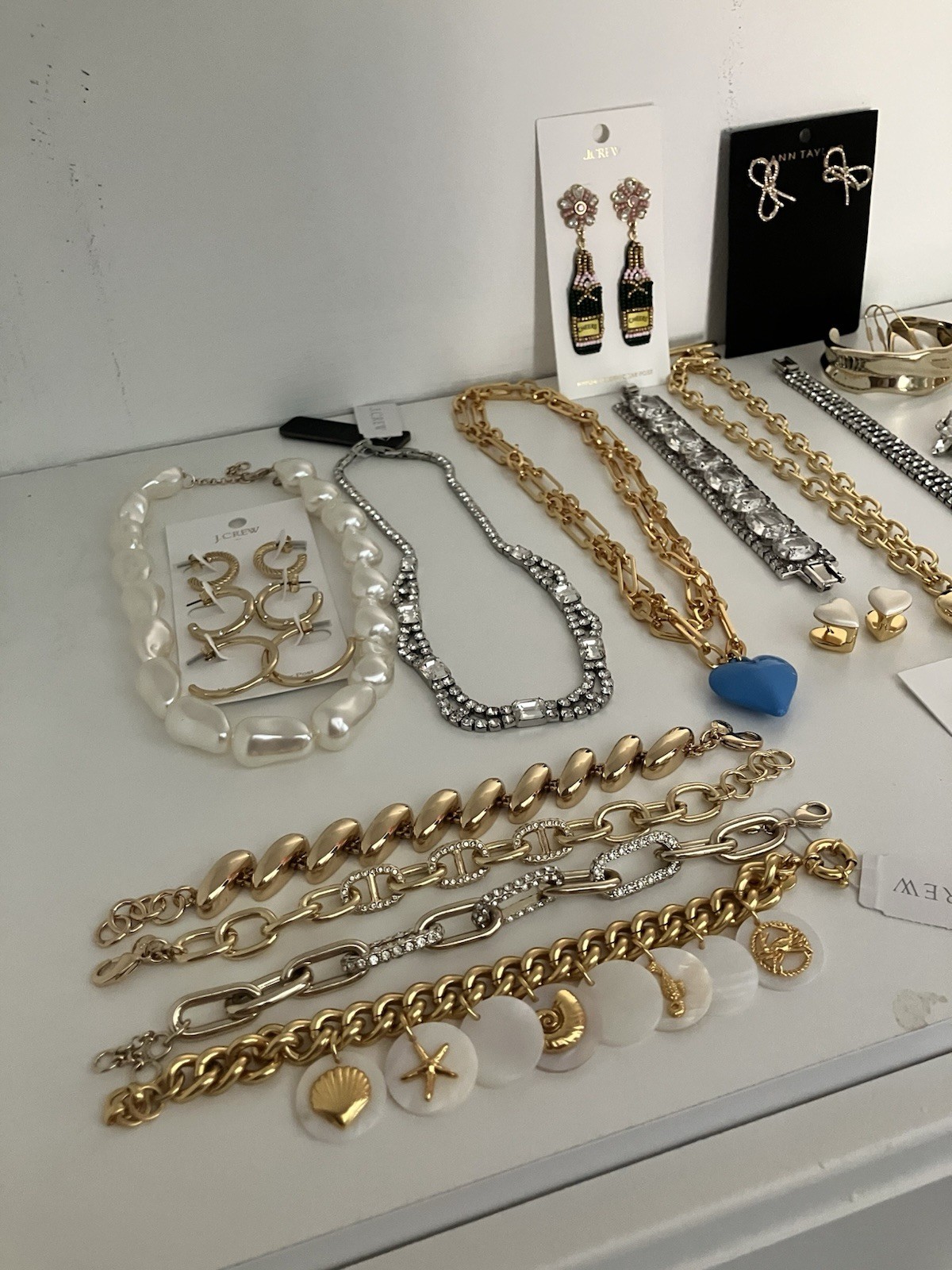 Brand New Current 25 Piece Lot Of J Crew Retail Necklaces, Earrings And Bracelet