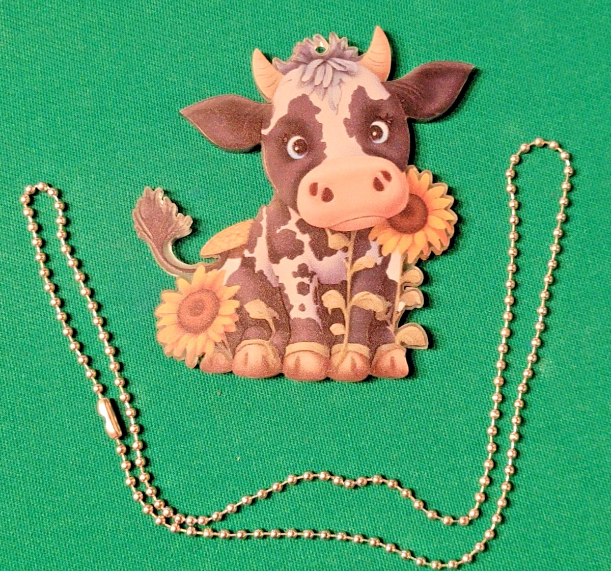NEW Sunflower Cow Keychain Cute Cartoon Alloy Keyring Trendy Hanging Pendant Cha