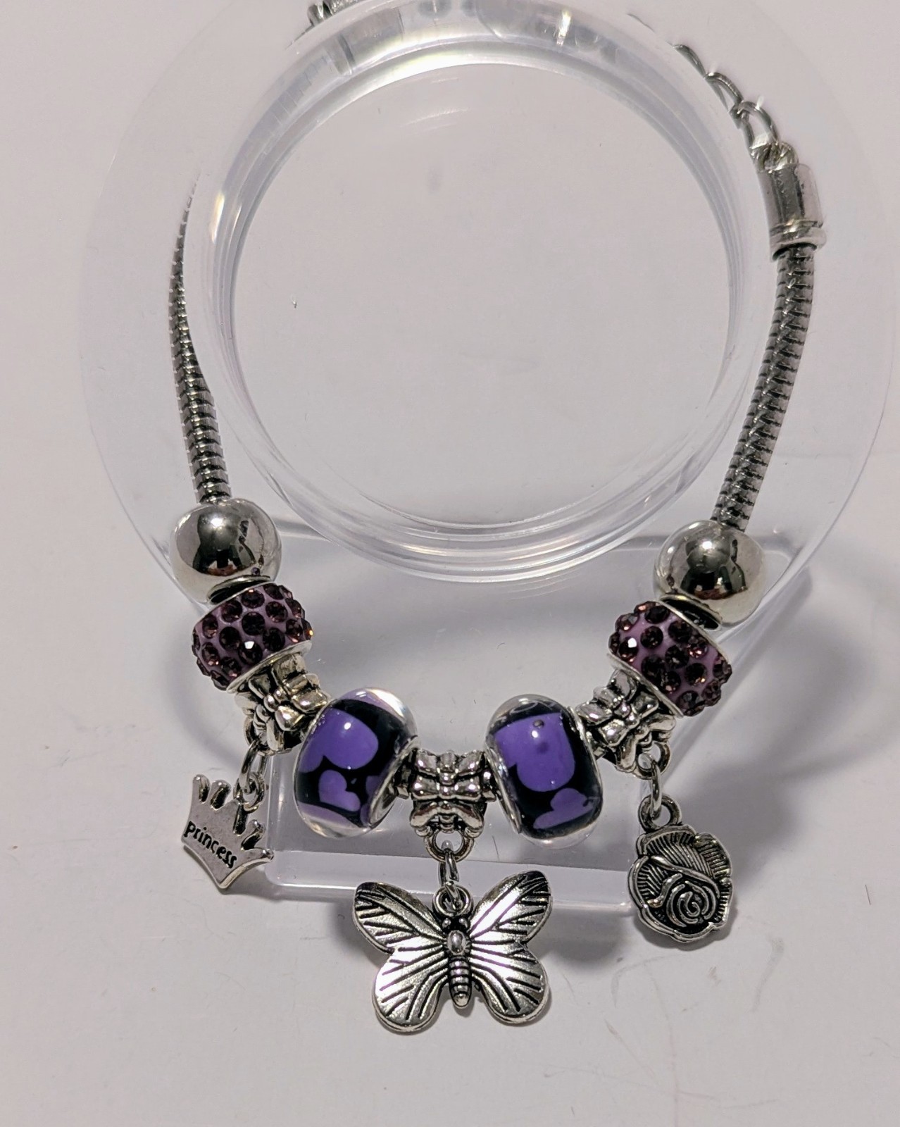 Customizable Silver Bracelets With Large Hole Beads & Charms. OOAK made To Order
