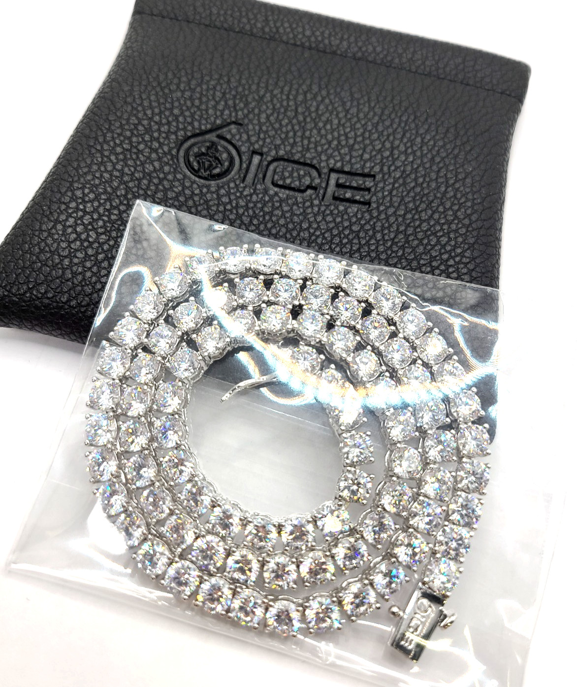 6ICE 5mm Tennis Bracelet White Gold Plated/CZ 6-inches
