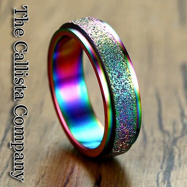 THE CALLISTA CO., 6.0 MM RAINBOW GOLD SPINNER BAND (SIZES 6,7,8,9,10,11,12,13)
