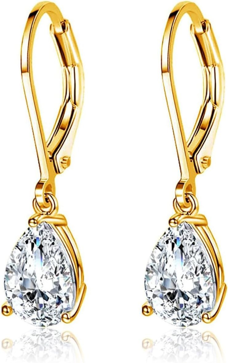 Lightweight Lever Back Earrings with Dazzling Cubic Zirconia – Stylish & Durable