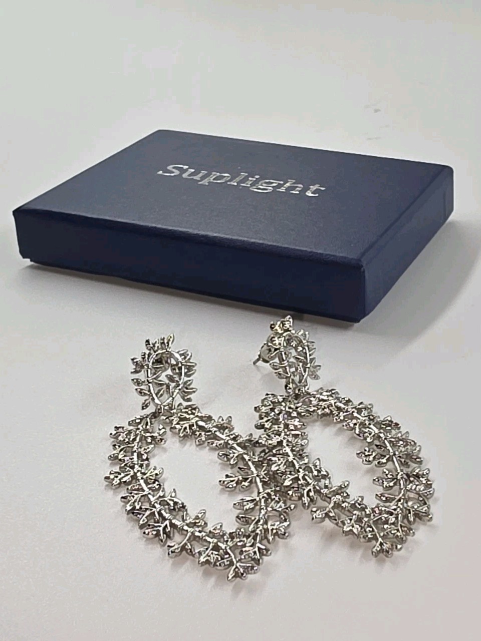 Suplight Leaf Branch Dangle Earrings 2 Pair Gold Silver Tone Box LE8146K