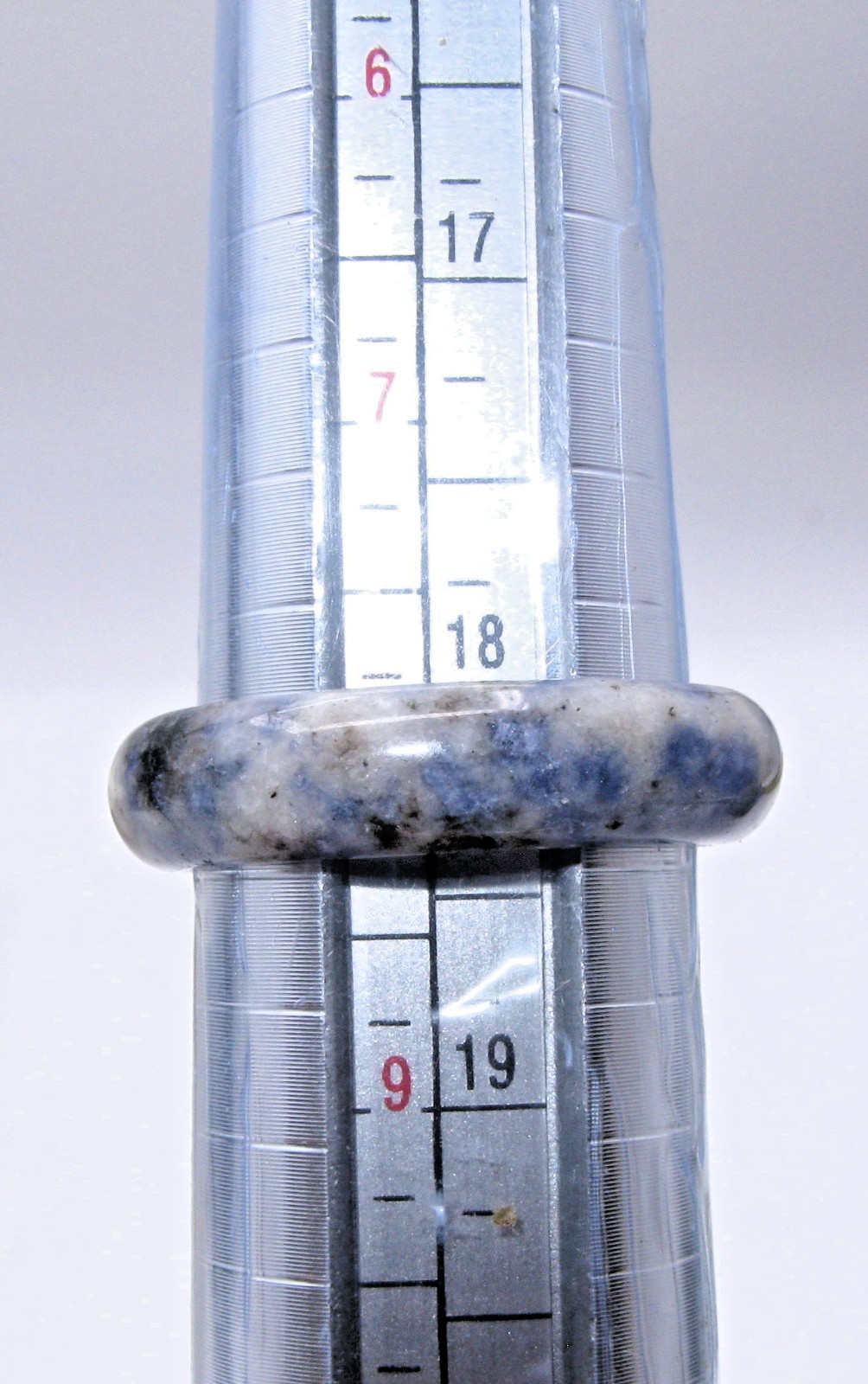 Elegant Handcrafted Natural Sodalite 6mm Band Ring Polished Blue Gray Size 8