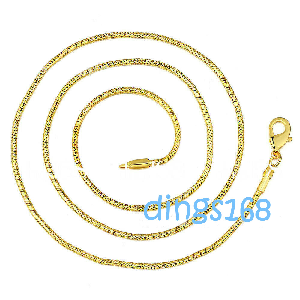 Men &Women’s 18K Gold Filled Tarnish-Free Italian Snake Chain Necklace 16″ ~ 38″