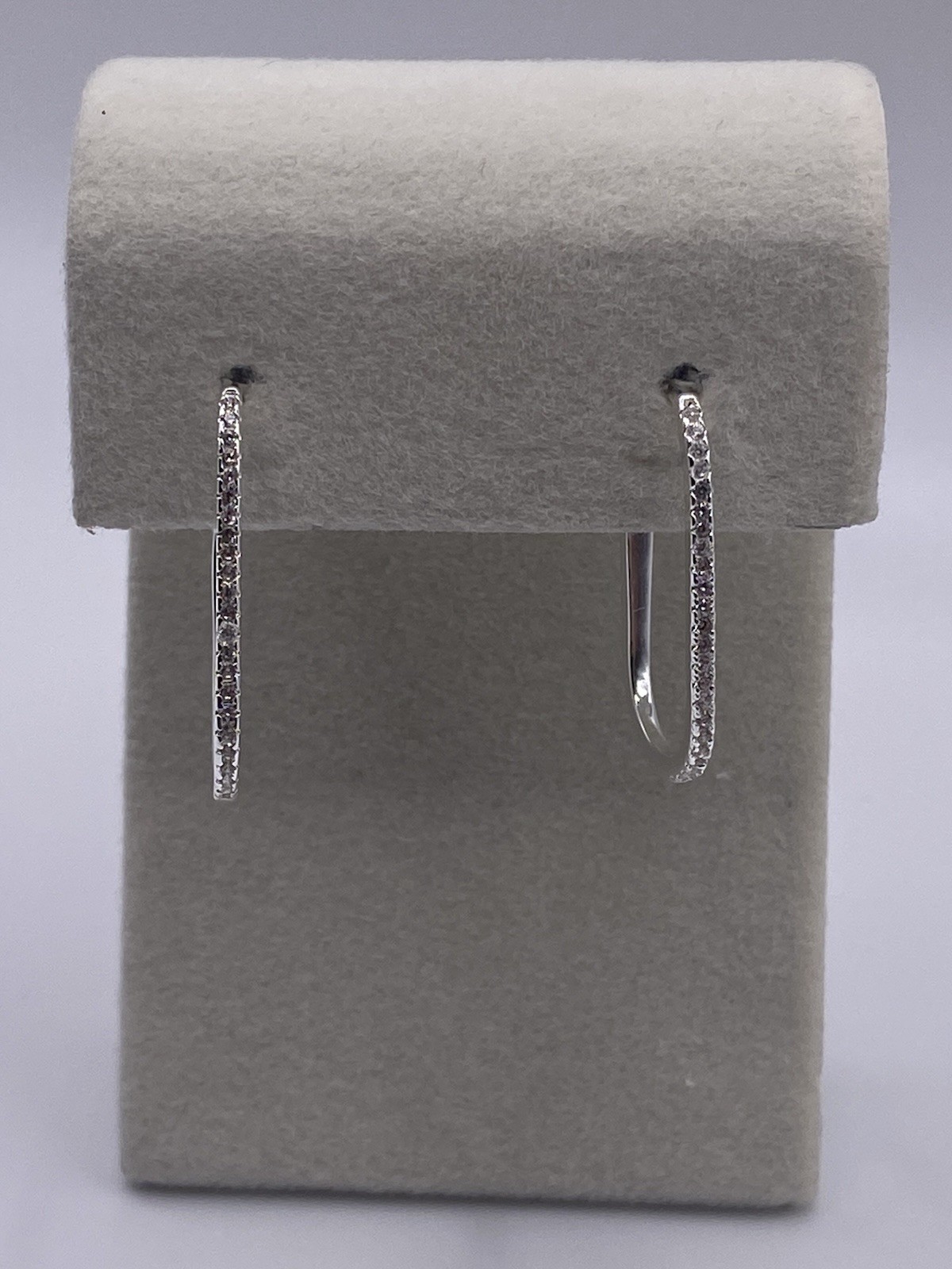 Nordstrom Demi-Fine Sterling Silver Plated Pave Cubic Zirconia Hoop Earrings NEW