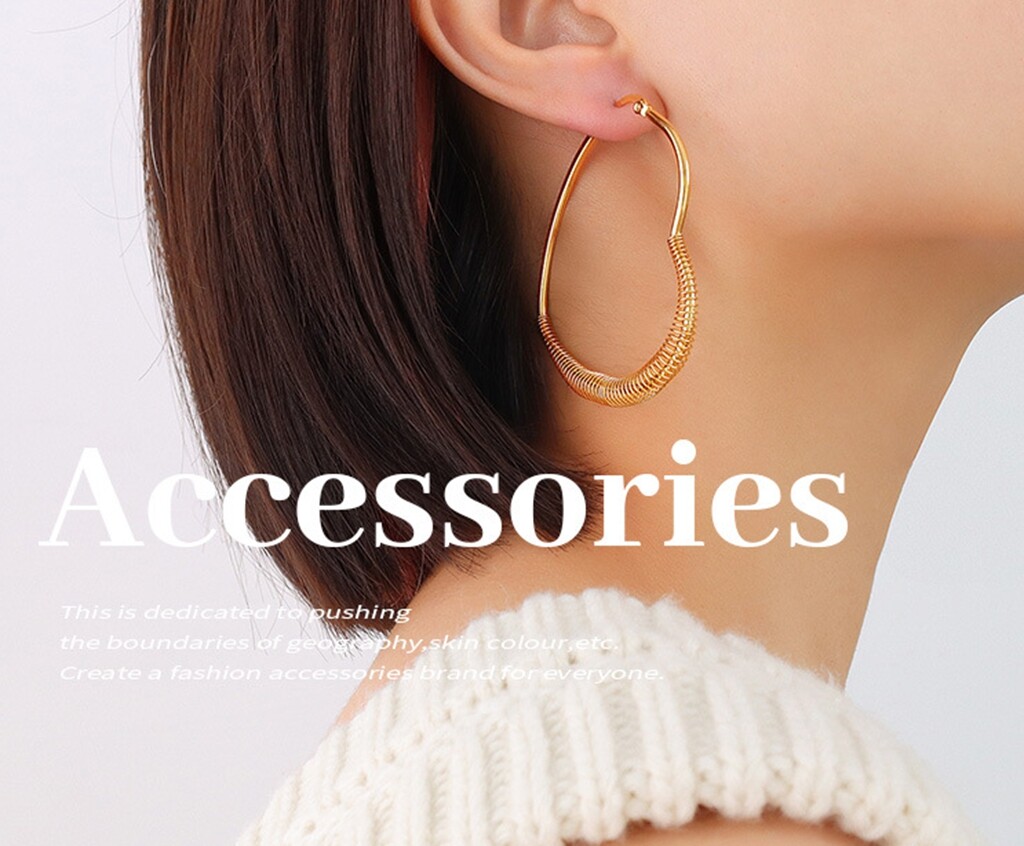 Women Girl Titanium Stainless Steel Gold and Silver Love Wire Heart Hoop Earring
