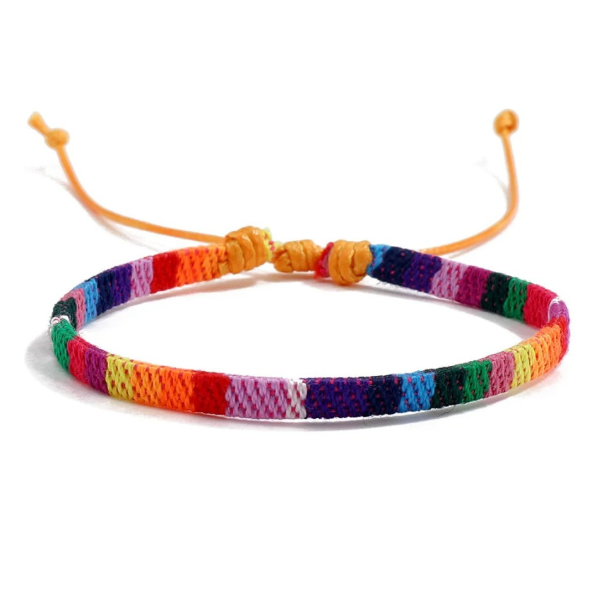 24pcs Bohemian Style Braided Friendship Bracelets Colorful Summer Set – NEW