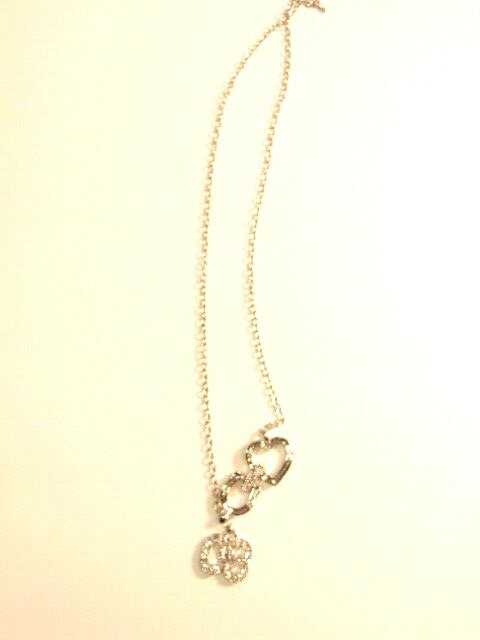 pre-owned silver colored necklace with white crystals “Class of 08”